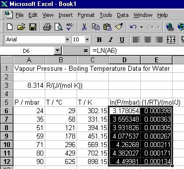 Pchem Teaching Lab Using Excel 7